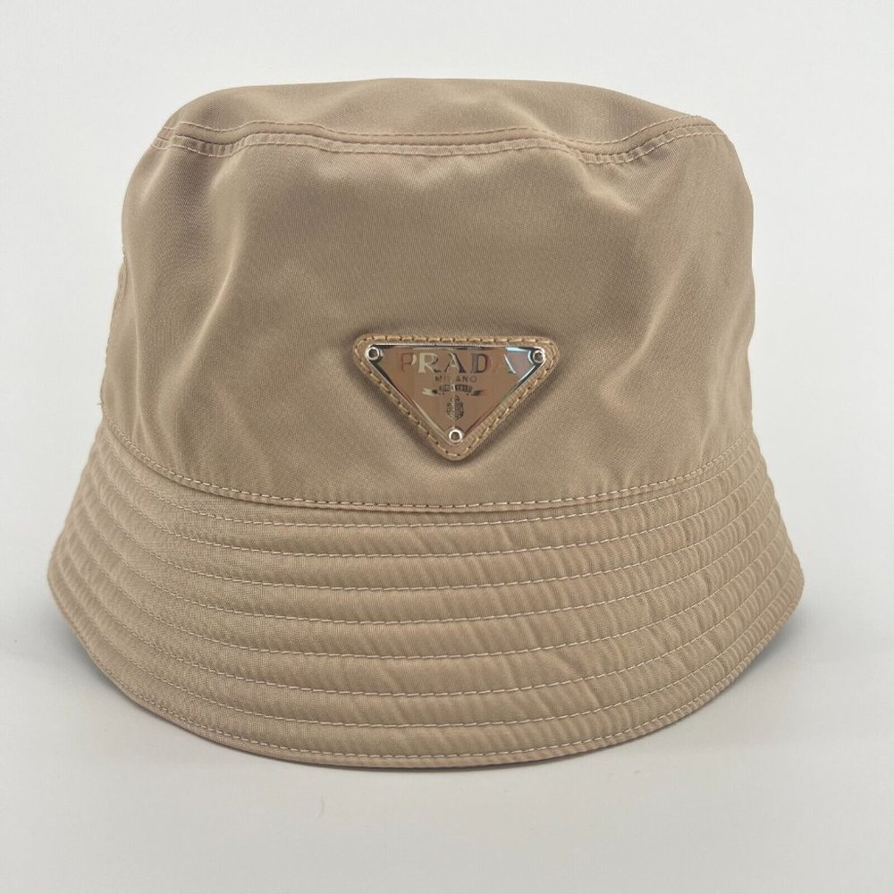 PRADA Nylon Beige Bucket Hat sz M *AUTHENTIC*